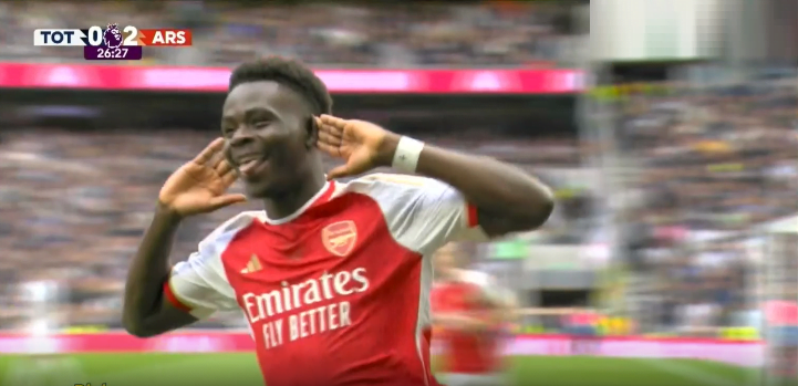 Watch Bukayo Saka goal against Tottenham