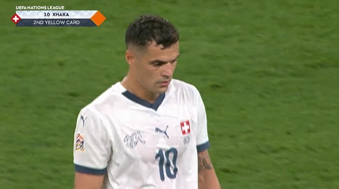 You are currently viewing VIDEO/ Momenti kur Granit Xhaka ndëshkohet me karton të kuq kundër Danimarkës