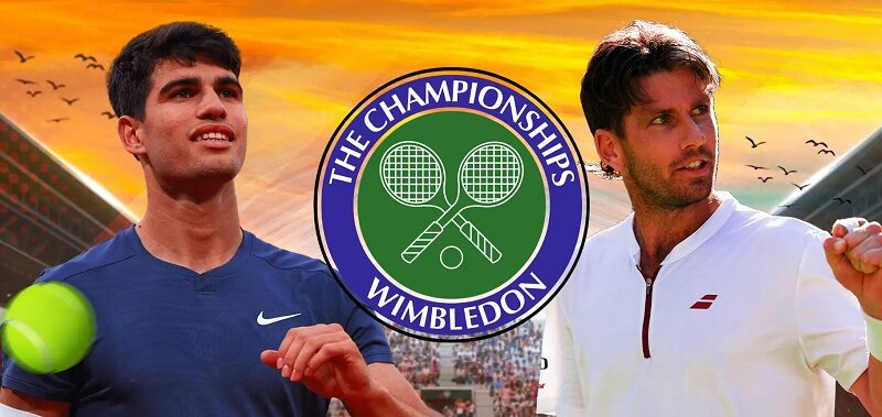 World #2 and two-time defending champion Carlos Alcaraz will take on the last Brit standing, Cameron Norrie